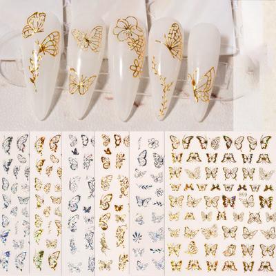 Laser Schmetterling Nagelkunst Aufkleber Nagel Decals Dekorationen Diy Maniküre