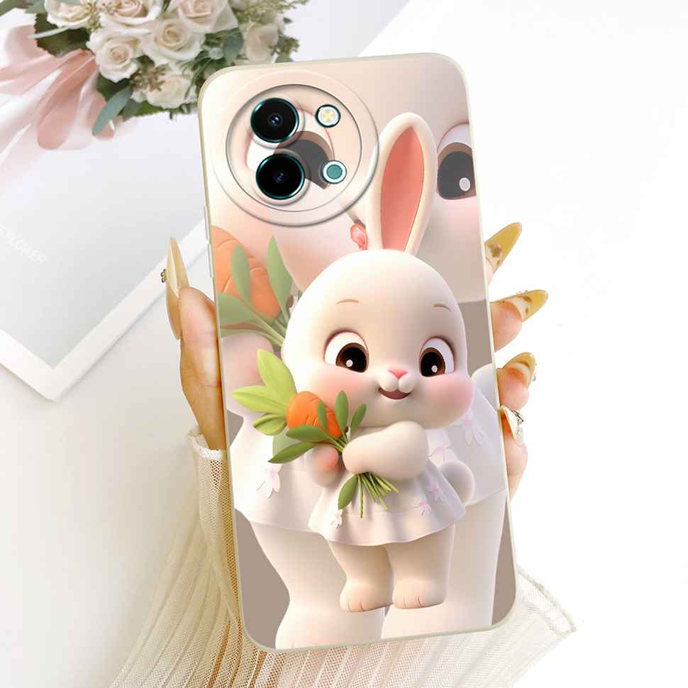For Vivo Y38 5G Case Cartoon Cat Sunflower Silicone Back Cover For Vivo Y38 Y 38 5G Shockproof Phone Cases Bumper