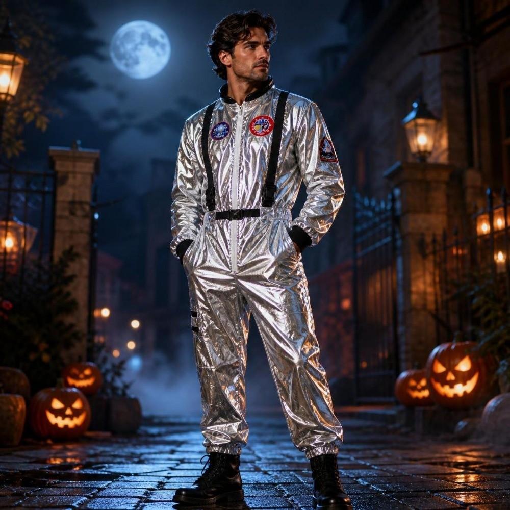 Halloween Spacesuit Jumpsuit Cosplay Costume Performance Spaceman Suit Cosplay Party