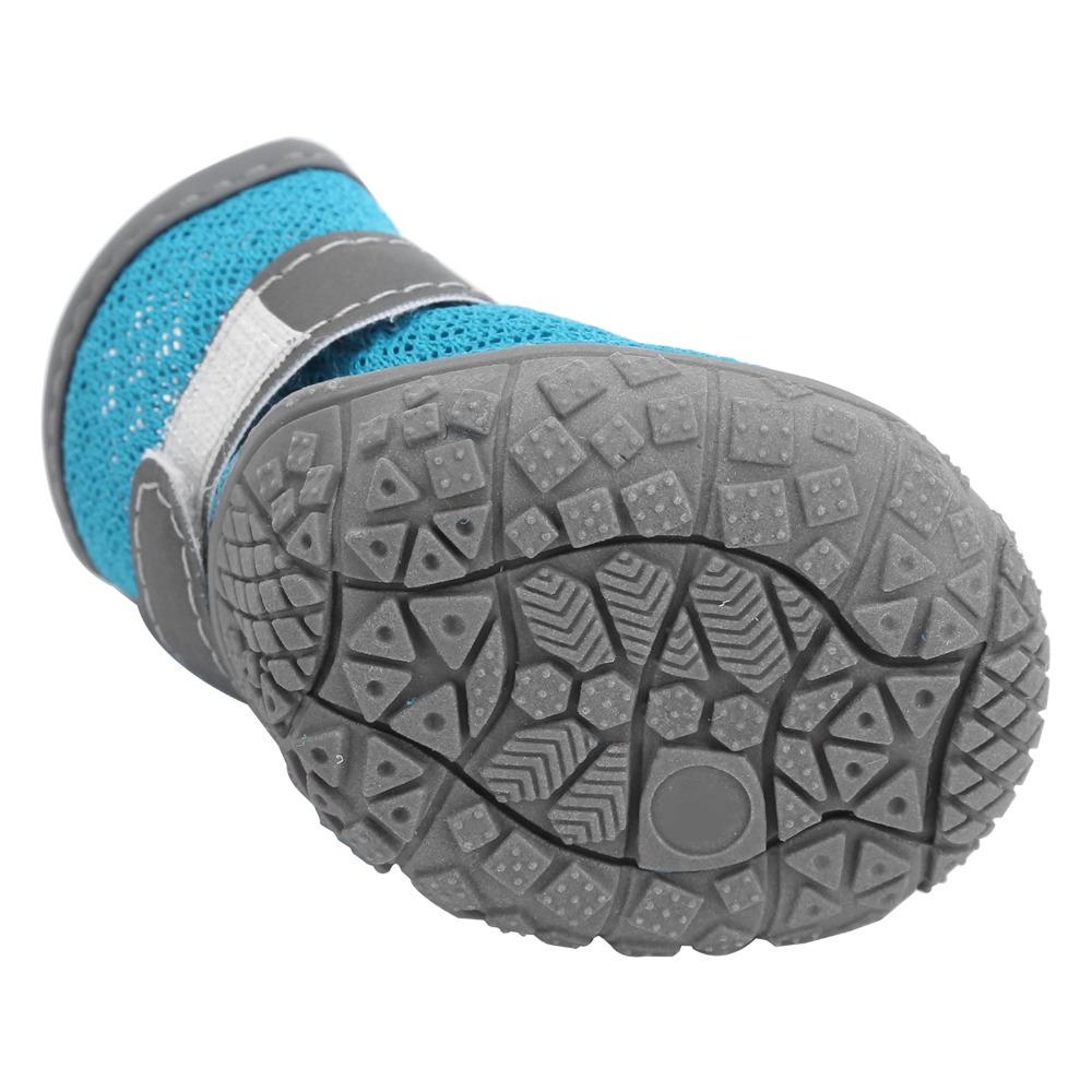 4pcs Mesh Holes Dog Shoes Non Slip Sole Pet Paw Covers Ventilated Puppy Shoes  Dirt Prevention