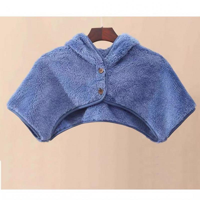

Trendy Women s Coral Fleece Shawl: Shoulder & Neck Warmer with Hat for Phone Use XL for 60-70 kg