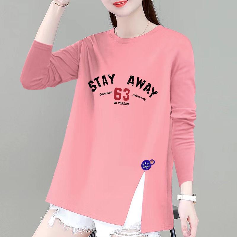 

2025 Spring & Autumn Plus Size Pure Cotton Round Neck Long Sleeve Slimming Top 2XL (130-140 jin)