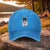 Chihuahua Hunde-Print Gewaschene Baseballkappe Used-Look Baumwolle Verstellbar Outdoor-Aktivitäten Hut Unisex