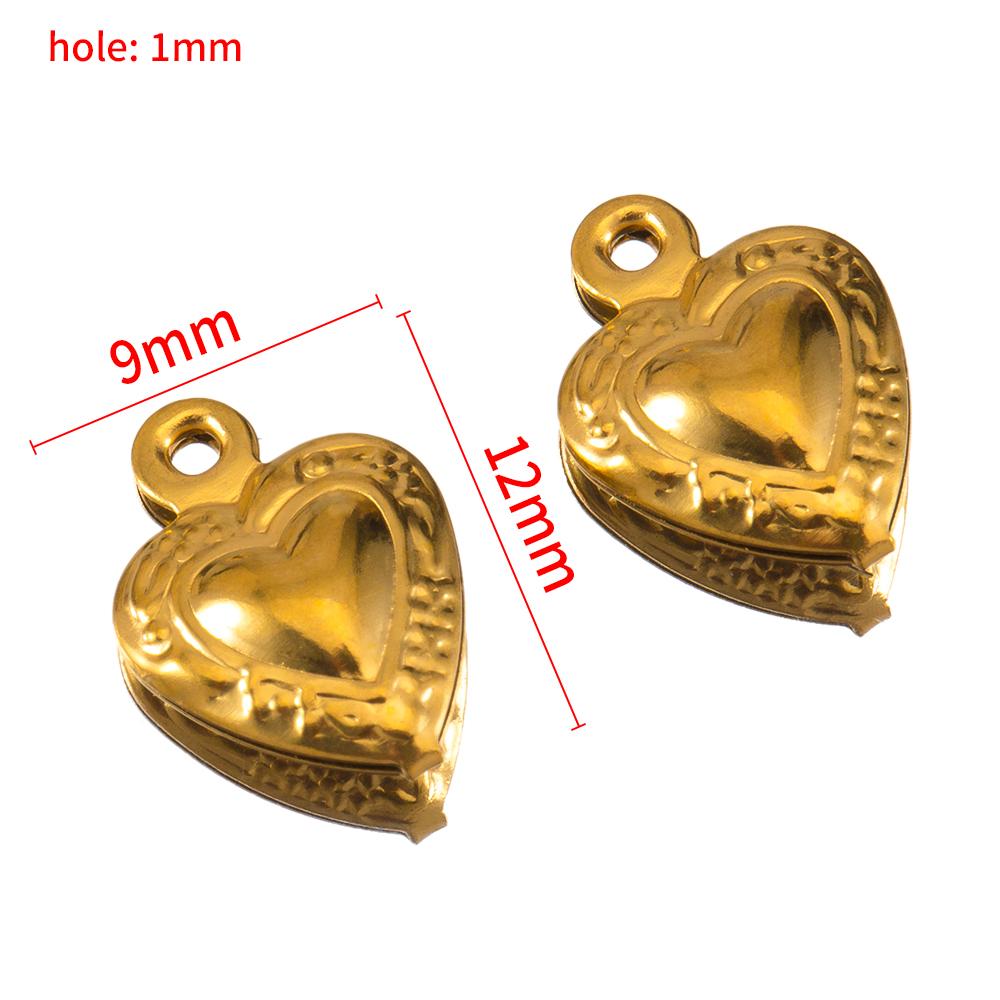 5pcs Glossy Heart Lock Charm Stainless Steel Gold Color Love Couple Pendant Earring Necklace Choker DIY Jewelry Making Wholesale