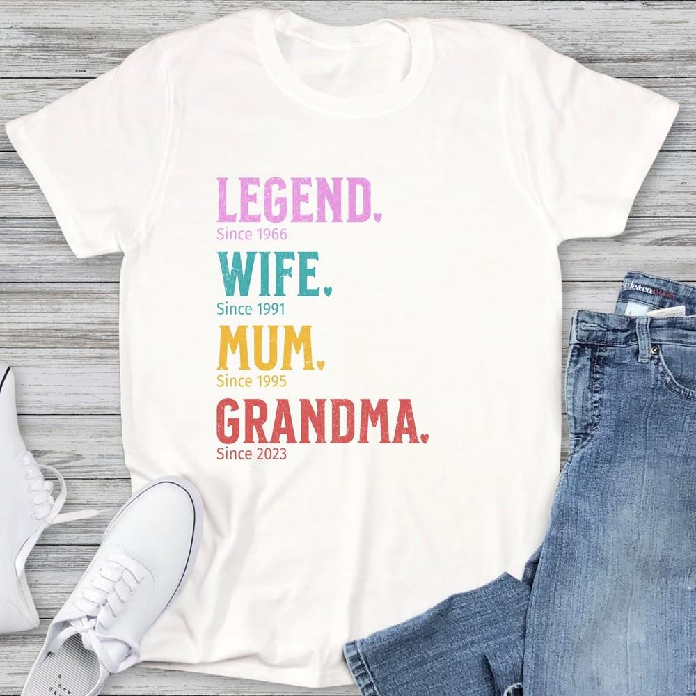 26 Personalised Mum Wife Grandma Shirt, Mothers Day Gift, For Mom, Nan, Nana, G Unisex T-Shirt XXXL