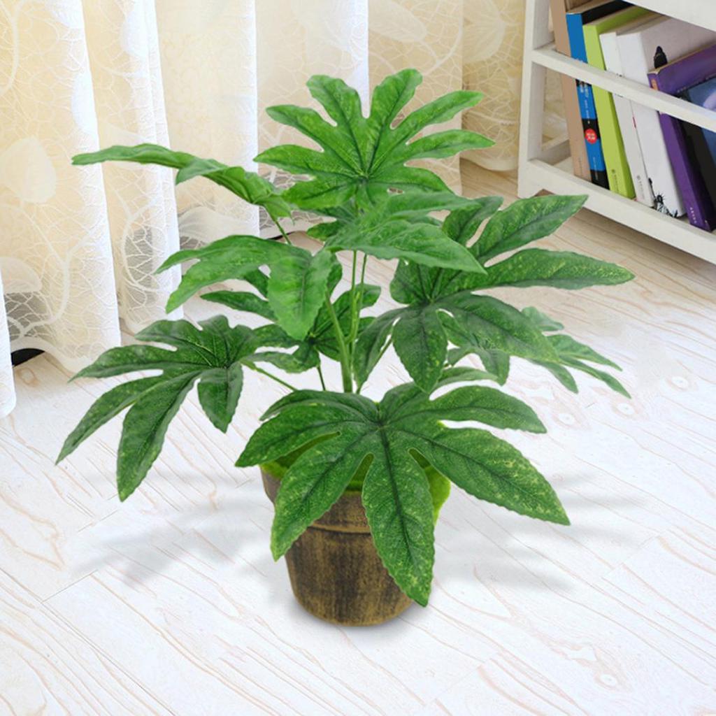 Yousheng Home Decor 9 Leaves/1Pc Artificial Green Plant