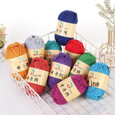 Handgemachtes, hochelastisches Häkel-Strickgarn für Taschen in reiner Farbe