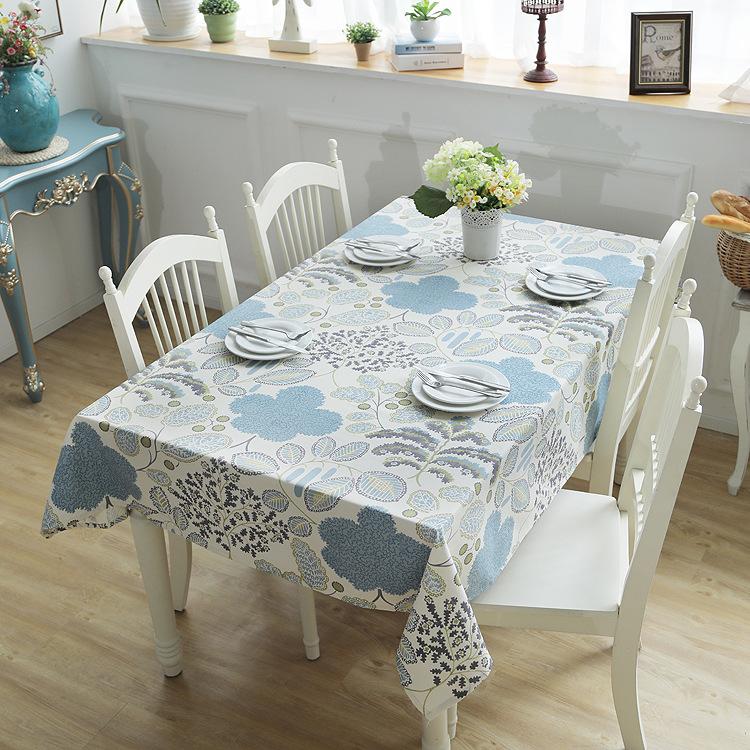 Modern Simple Cotton Double Warp And Double Weft Thickened Canvas, Leaf Flower Coffee Table Tablecloth Dining Table Cloth