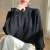 Primavera e Outono Feminino Malhas Meia-alta Gola Moda Pulôver Suéter Exterior Vestir Maré