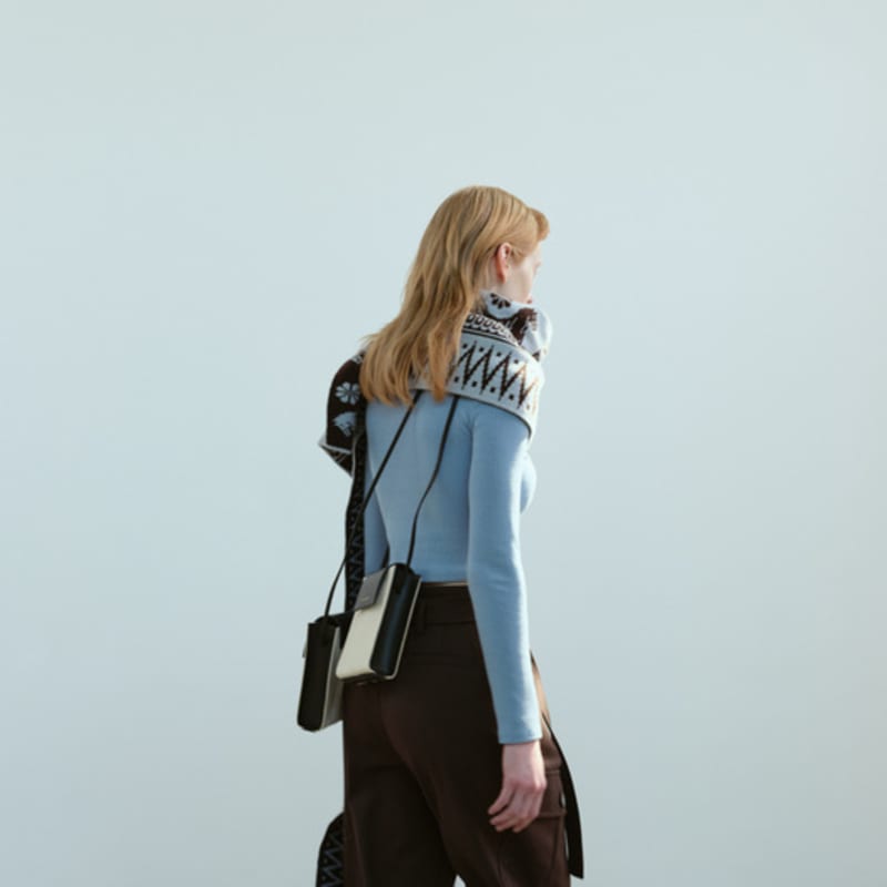 MOONSWARD blue & BROWN CLASSIC PATTERN MUFFLER