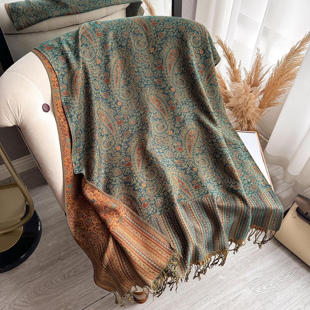 Women Scarf Luxury Bohemian Style Shawl Spring And Summer Jacquard Paisley Pattern Designer Lady Muslim Hijab Pashmina