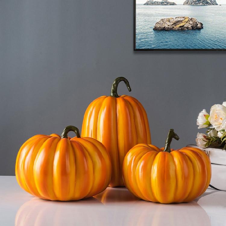 Halloween Pumpkin Figurine Resin Art Statue Festival Party Dining Table Decor
