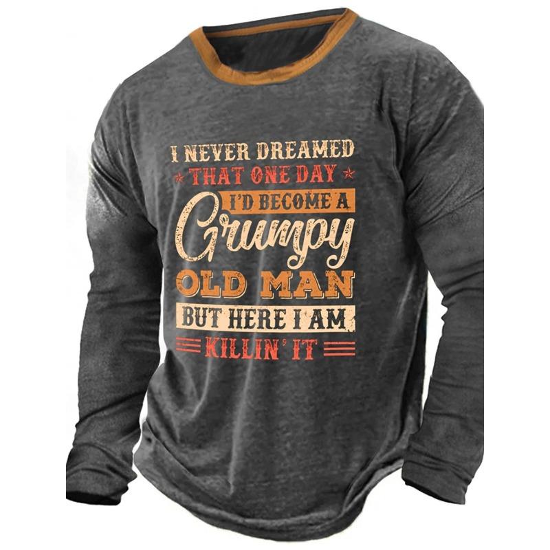 Men's Long Sleeve Graphic 3D Compass Boat Casual Sports Outdoor Sports T-Shirt Fitness Retro Classic Long Sleeve Top