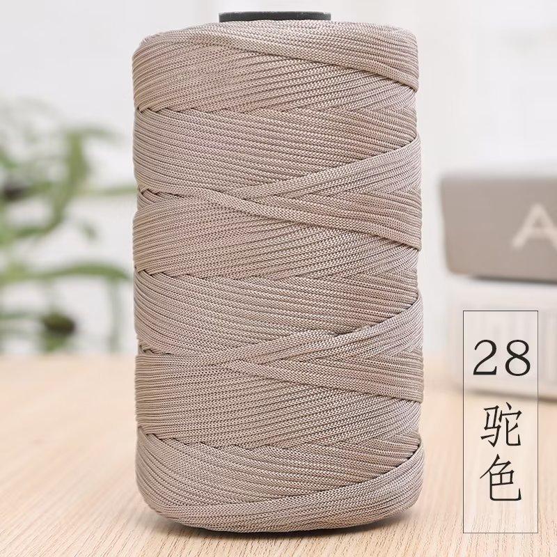 Mercerized Cotton And Linen Flat Belt Thread Light Body Ice Silk Crochet Hook Hat Wool Ball Handmade Diy Knitting Material Package