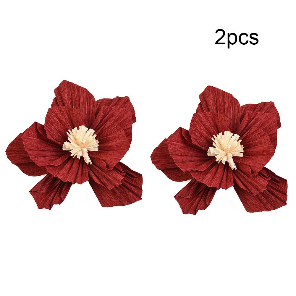 Flowers Paper Flowers Wedding 2Pcs/Set 30cm Birthday Bold Colors Bright Crepe Paper DIY Folded Storage for durable