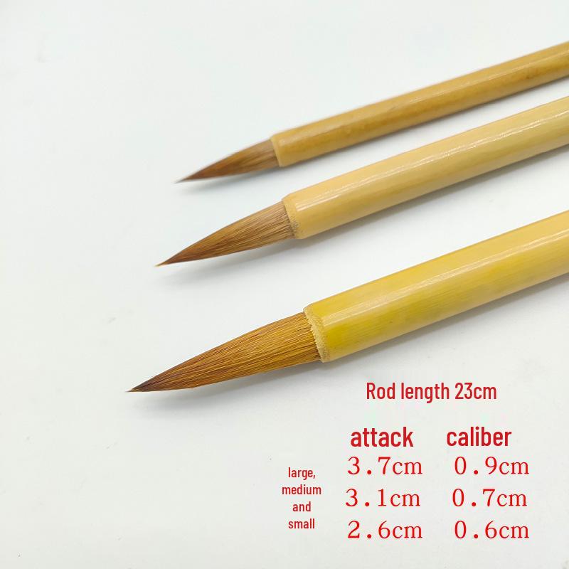 Dalan Bamboo Calligraphy Brush Set - Wolf Hair Brushes for Regular, Running, Cursive Script & Freehand Chinese Painting (Large, Medium, Small)