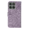 For Motorola Edge 60 Pro 5G Case Lace Flowers PU Leather Flip Wallet Phone Cover with Wrist Strap