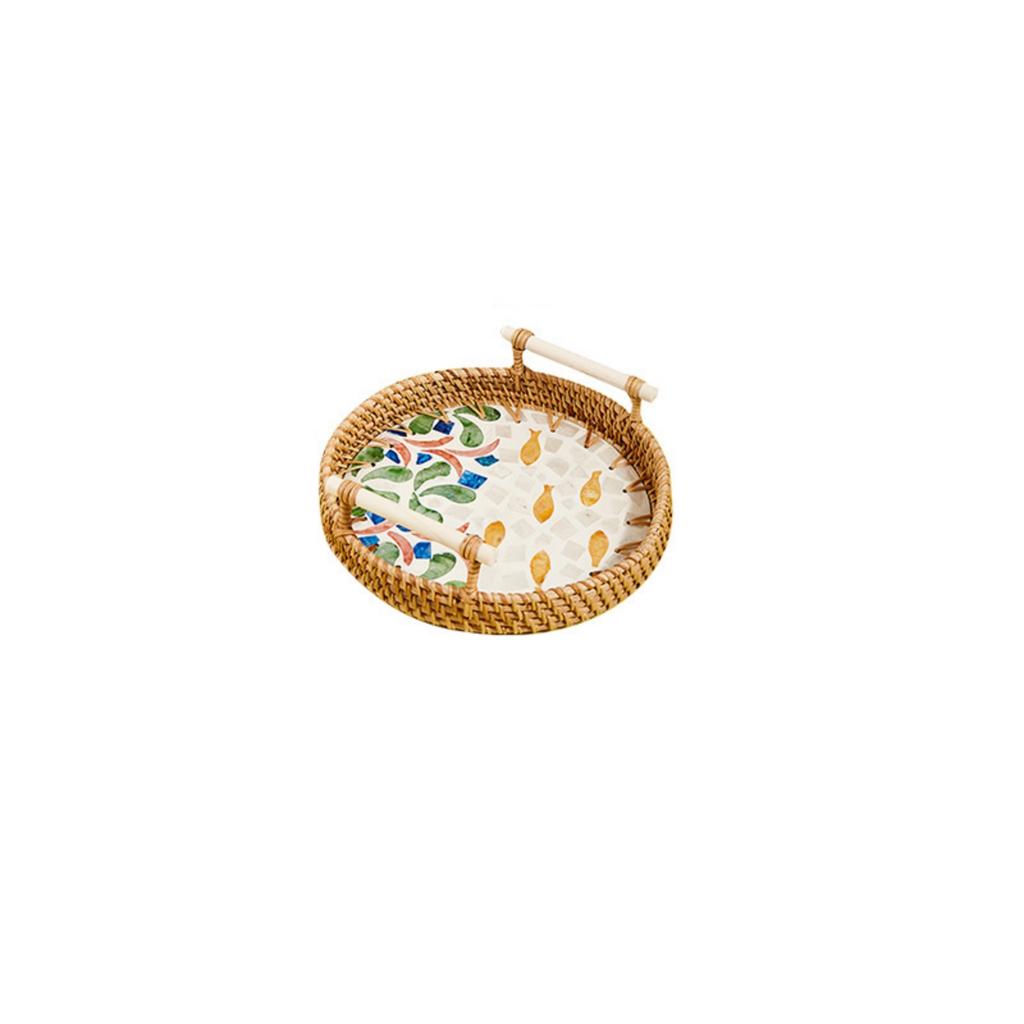 Retro Style Handwoven Basket User Friendly for Snacks Fruits Storage Natural Rattan Home Kitchens Decors in Various Sizes