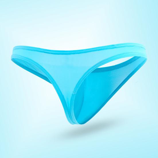 Men Sexy Thong Low-rise U-Convex Solid Color Briefs Elastic Waistband Slim Fit Solid