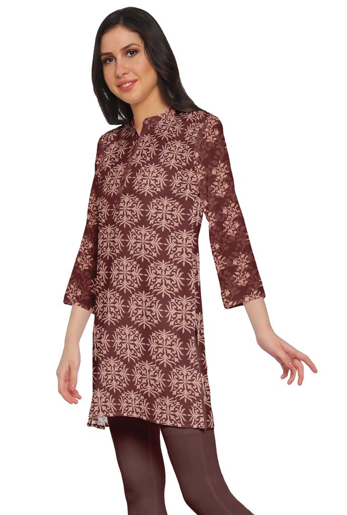 Moomaya Printed Side Slit Short Kurta Tunic For Women Summer Wear Ladies