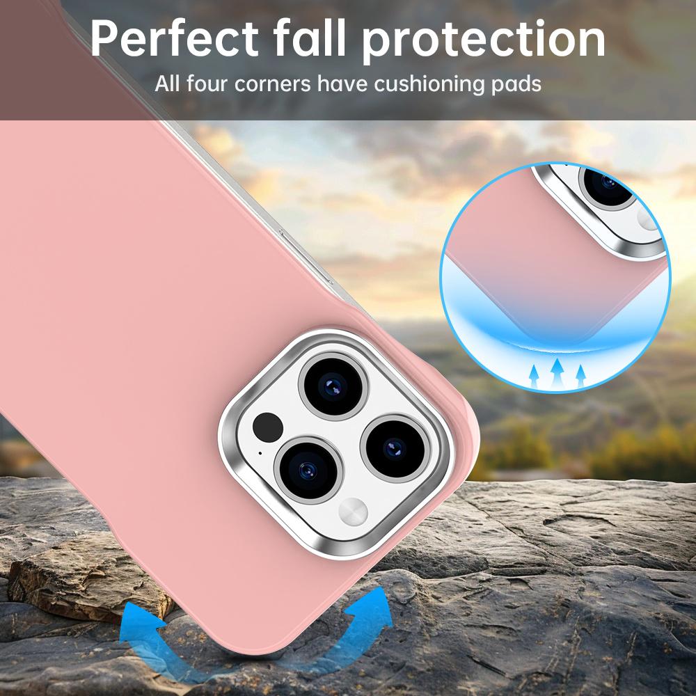 For iPhone 15 Pro Max Case Frameless Ultra Thin TPU + PET Phone Cover Reinforced Corners