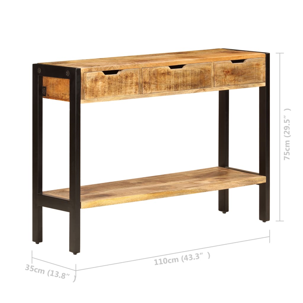 Vidaxl Szafka Z 3 Szufladami, 110X35X75 Cm, Lite Drewno Mango