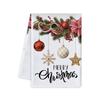 Christmas Dish Towels 6-Piece Absorbent Microfiber Seasonal Winter Christmas Towels Holiday Decor For Home Farmhouse Desktop