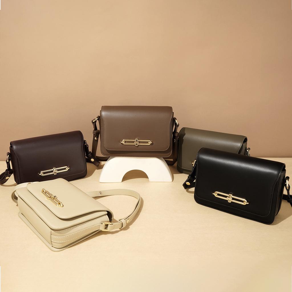 New High-end Exquisite Small Bag Fashion Lock Small Square Bag Versatile Shoulder Messenger Bag