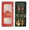 Christmas Spoon SetCute Father Christmas Doll Dessert Cutlery Two Sets for HolidayParty Home Kitchen Children Gift Cutlery Decor