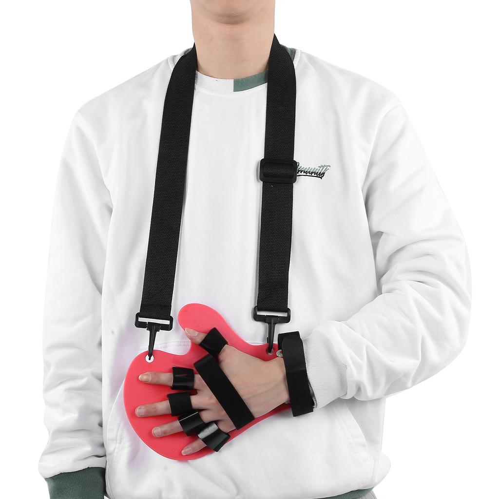 Adult Finger Orthotics Board Stroke Hemiplegia Hand Finger Separate Plate Splint (Sling Type)Pink