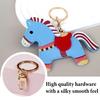 Keychain Pendant Cartoon Horse Shape Key Holder Imitation Leather Access Control Card Holder Bag Charm Decorative Keychain Accessory
