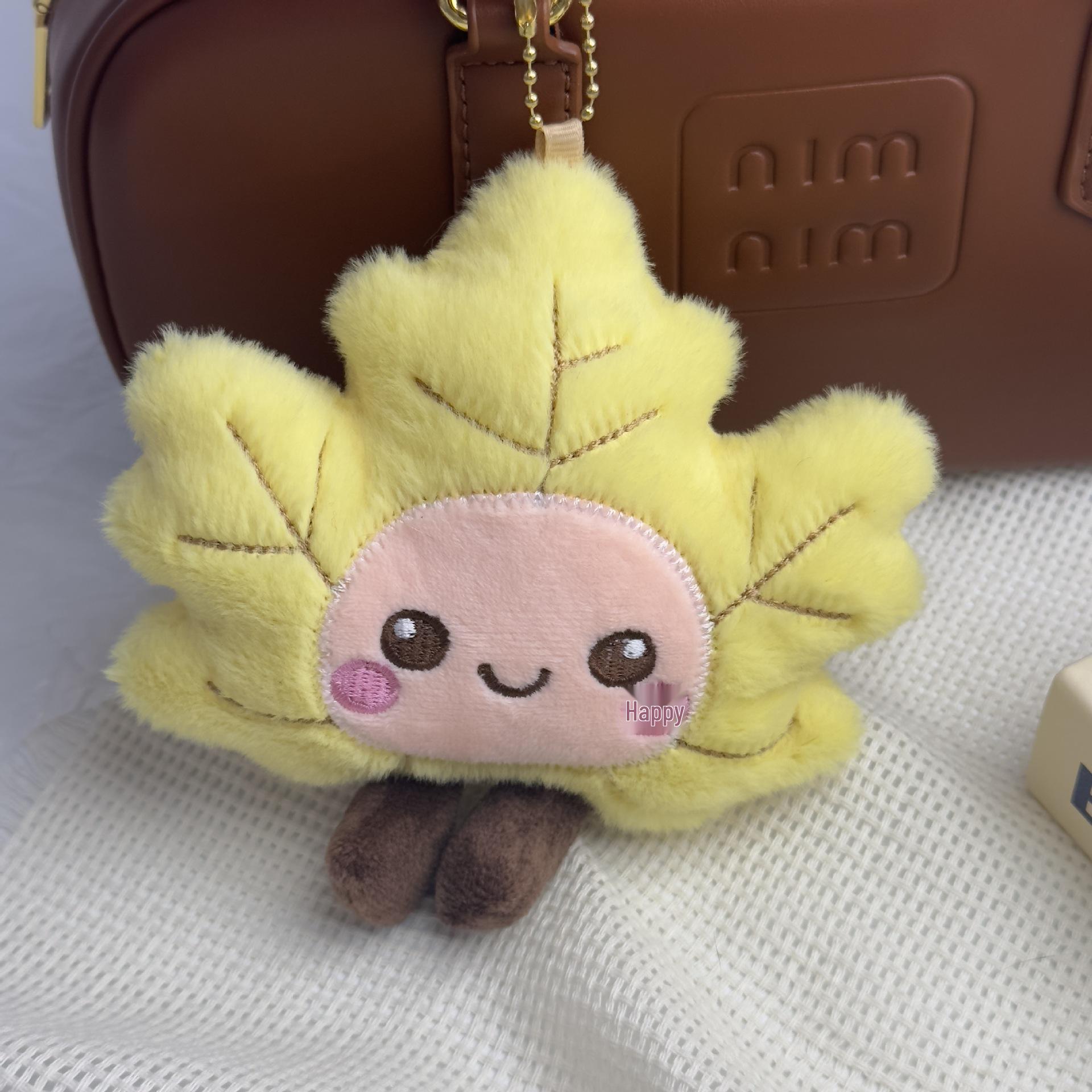 Autumn Maple Leaf Cat Plush Pendant 13cm