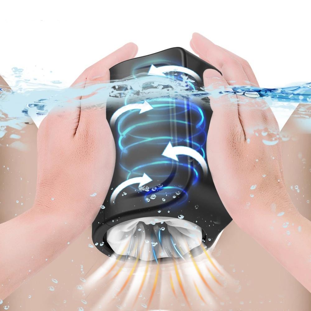 Automatische Rotation Vagina Cup Doppel Kanal Weiche Silikon Realität Vagina Masturbation Maschine Erwachsene Sex Spielzeug für Männer