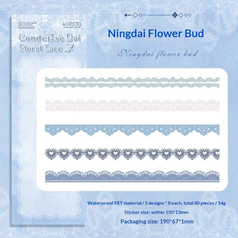 Vintage Hollow Lace Sticker Sets 40 Pieces Per Pack Assorted Colors Perfect For Journaling Scrapbooking Diy Crafts