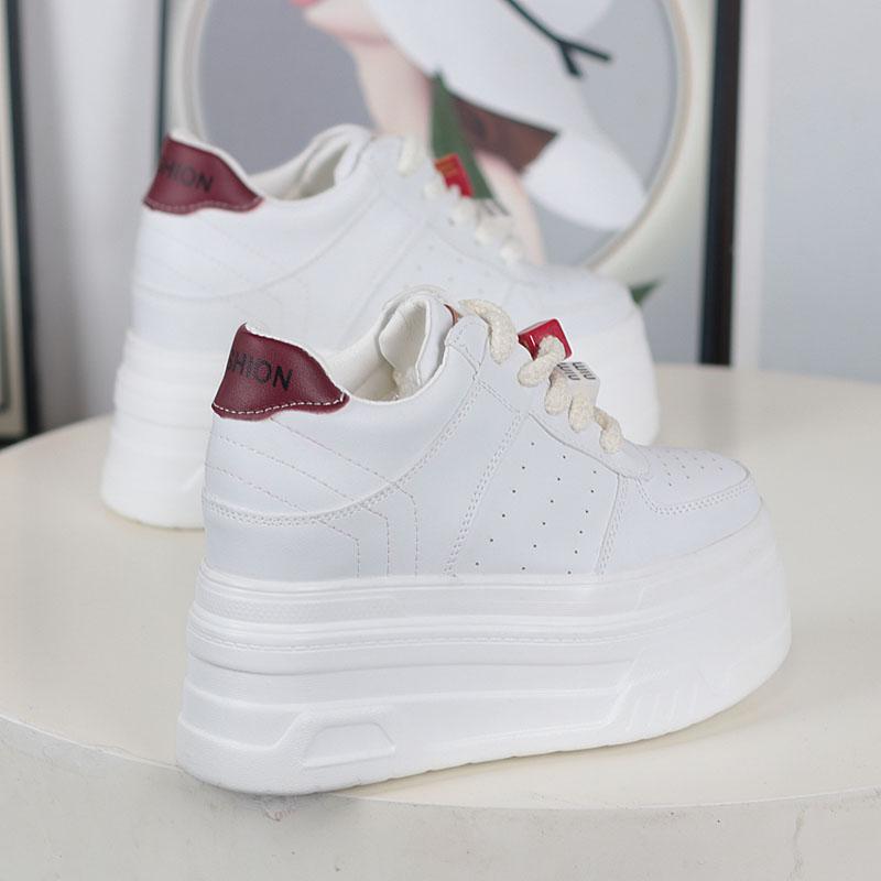 Fashion 12CM Invisible Inner Increase Small White Shoes Women  New Small Thick Platform Platform Shoes Leisure Sports Luxury Shoes