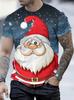 Christmas Santa Claus 3D Print T Shirt for Men Casual Short Sleeve Tee Shirts Fashion O-Neck Top New Year Gift Oversized T-Shirt