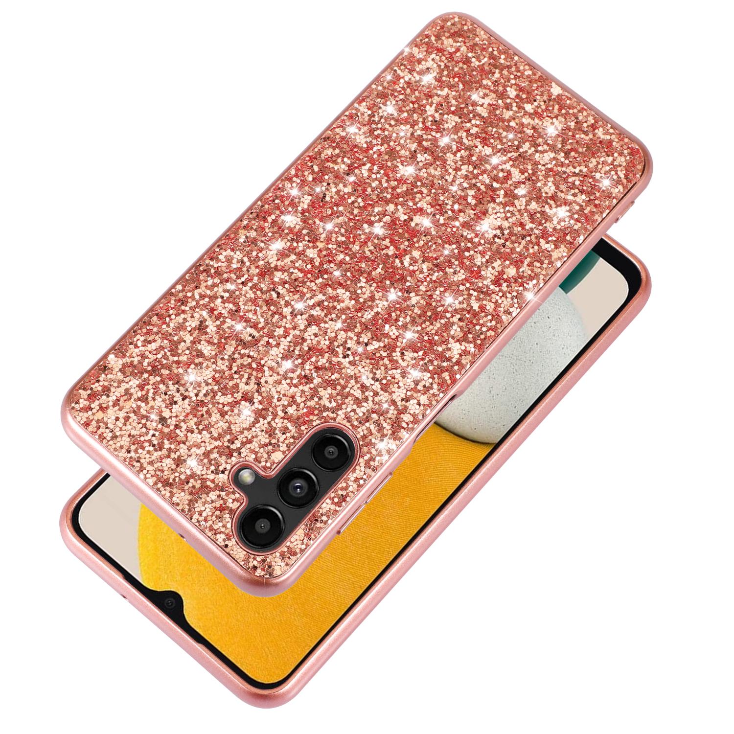 

For Samsung Galaxy A56 5G Case TPU+PC Sparkling Glitter Phone Back Cover Black