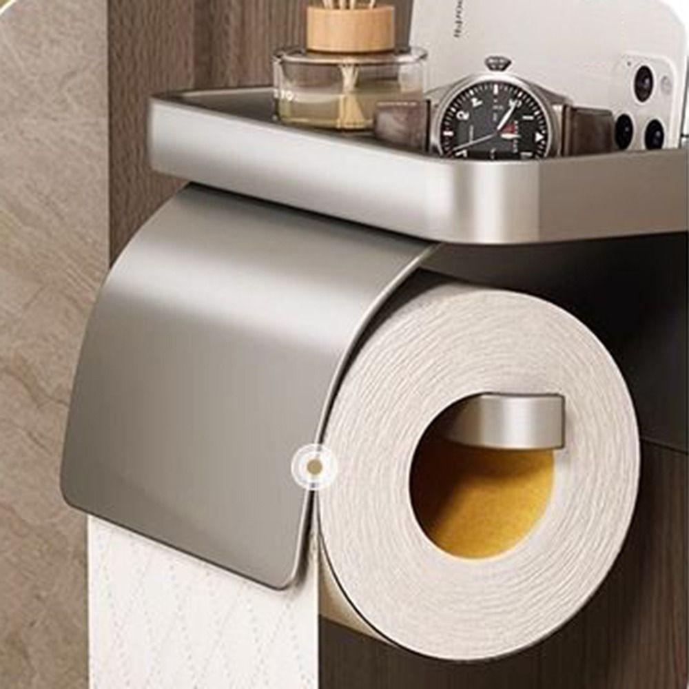 Baffle Design Toilet Paper Holder Punch-free Tissue Roll Hanger Bathroom Tissue Self  Kitchen