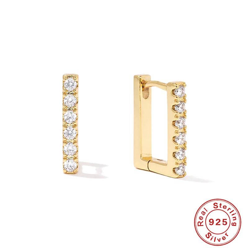 

Простые и стильные серьги-пусеты из стерлингового серебра S925 с квадратными вставками из циркония 925 Silver