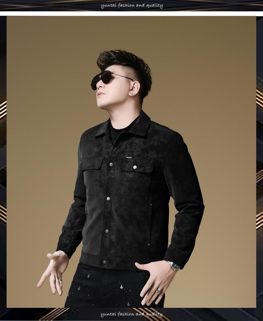 Men's Trendy Winter Motorcycle Leather Jacket 2025 - Lapel Style, Casual Brand Outerwear, Item 5027