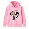 Kids Boys Girls Pullover Hoodie, Cartoon It's Alright Lemur Print Long Sleeve Casual Hooded Sweatshirt for Children Daily Casual Wear