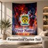 Tapestry Custom Name Text, Wall Hanging Tapestry Home Room DecorBurnley Football