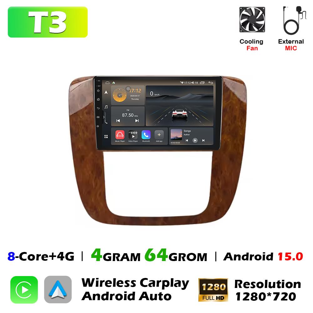 Android 15 Car Radio For GMC Yukon Sierra Chevrolet Tahoe 2007-2012 Carplay Multimedia Video Player Navigation GPS Stereo WIFI4G Anj123