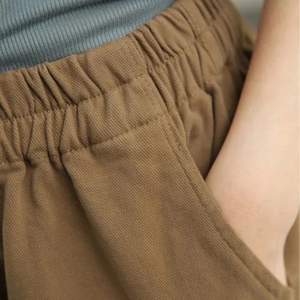 Jaro Podzim Jednobarevné Módní Elastický Pas Harémové Kalhoty Ženy High Street Ležérní Volné Kapsy Patchwork Čistá Bavlna Kalhoty