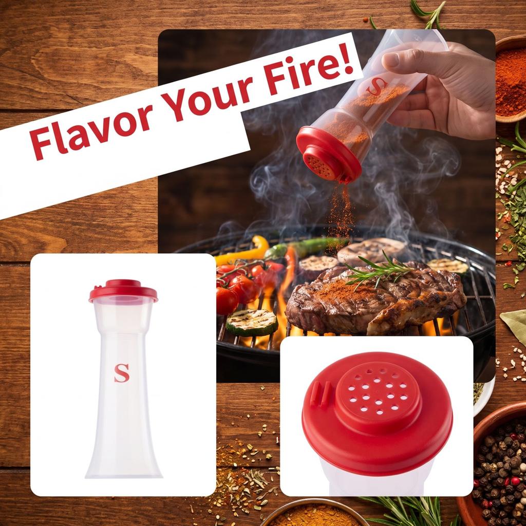 Plastic Seasoning Bottle with Sprinkler Lid for BBQ Storage