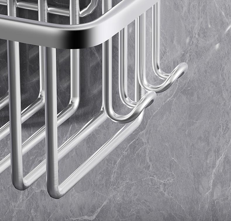 Punch-Free Bathroom Shelf & Shower Head Hanging Basket for Shampoo and Shower Gel Storage