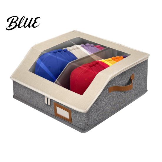 Clear Hat Storage for Closet Organizer with Window Lid Flip Top Access Design