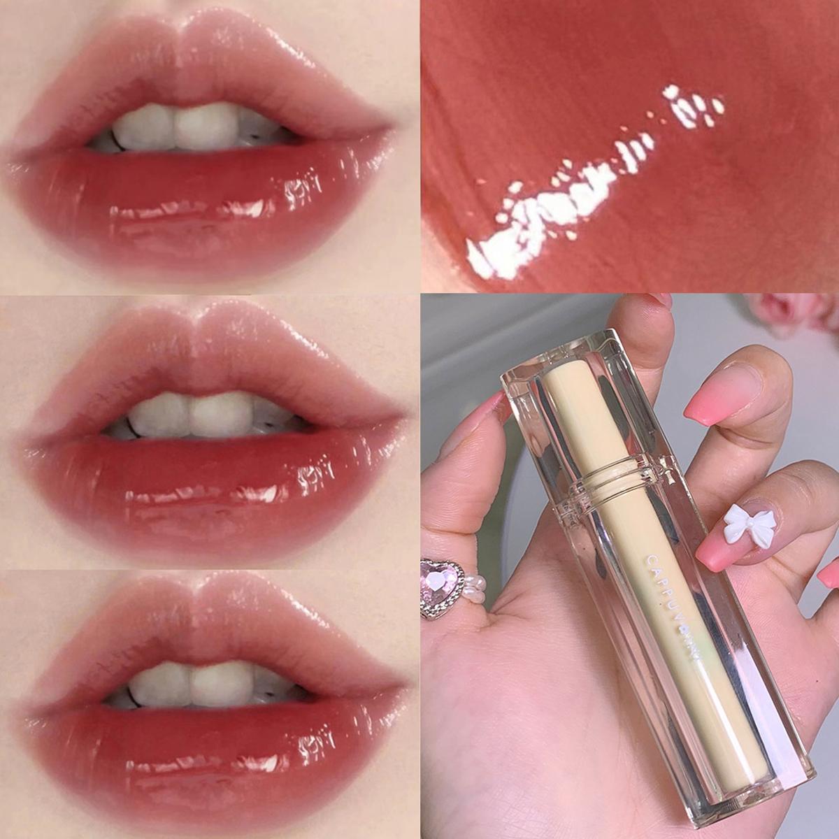 

CAPPUVINI Кристальний Дзеркальний Блиск для Губ Нюдовий Тінт для Губ Стійка Помада