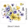 Tropical Green Plants, Flowers and Butterflies Toilet Seat Sticker Bathroom Decor Removable Waterproof Decal