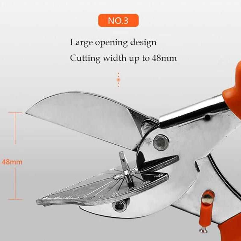 Multi-Angle Miter Shear Cutter Cut Soft Wood Plastic Rubber PVC Wires with 45-135 Degree Adjustable Angle Scissors DIY Hand Tool